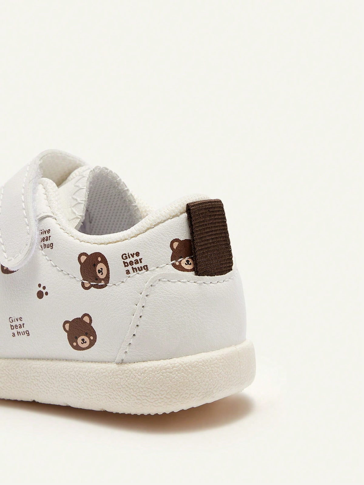 Cozy Pixies Boys' White Cartoon Bear Casual Sneakers White