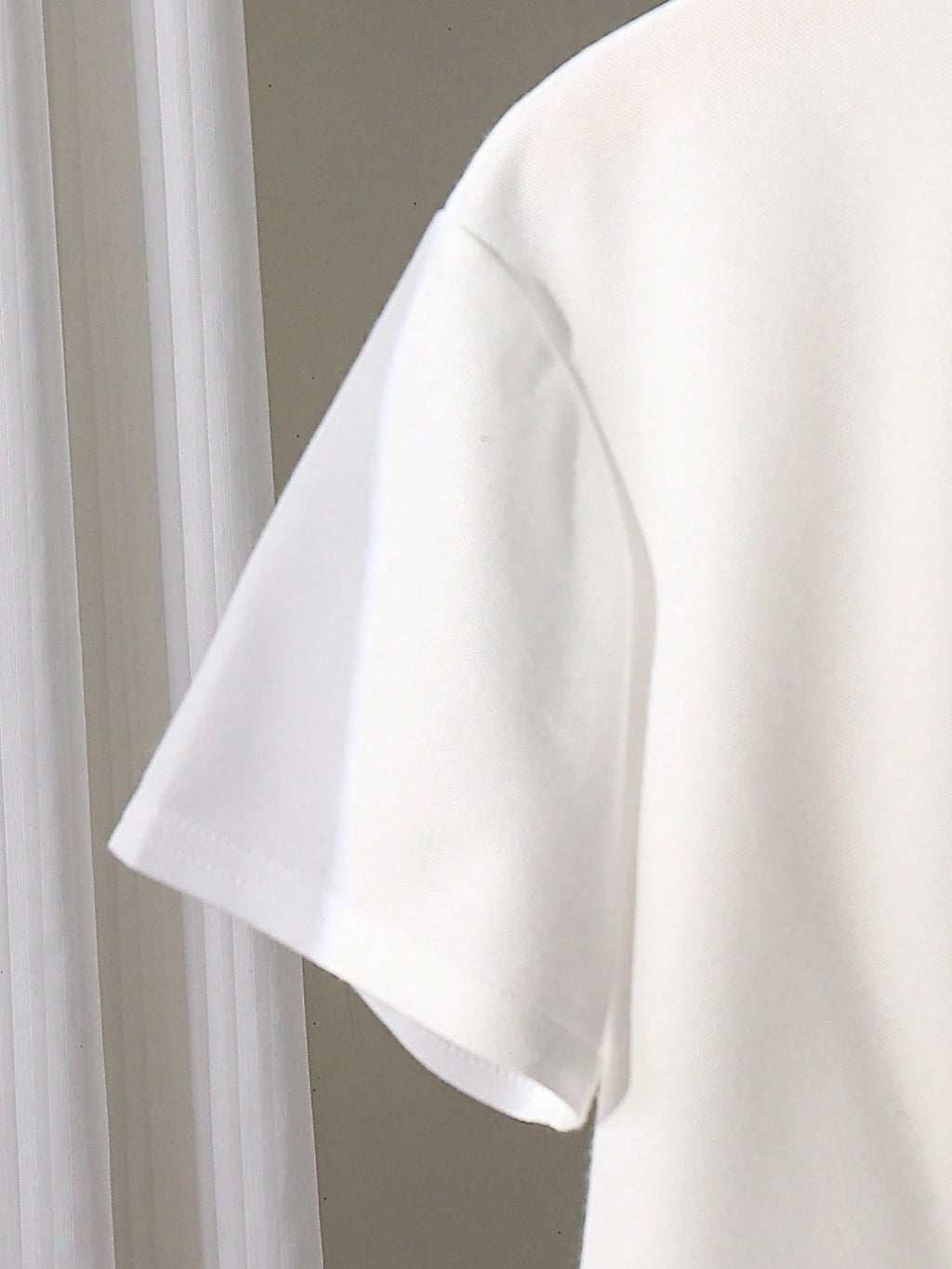 Polo Garçon Blanc Col Montant Demi-Zip