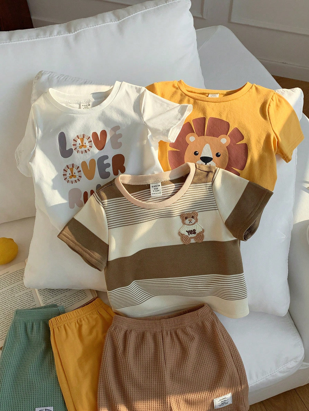 Baby Lion Graphic 6 pieces Short-Sleeve T-Shirt & Shorts Set