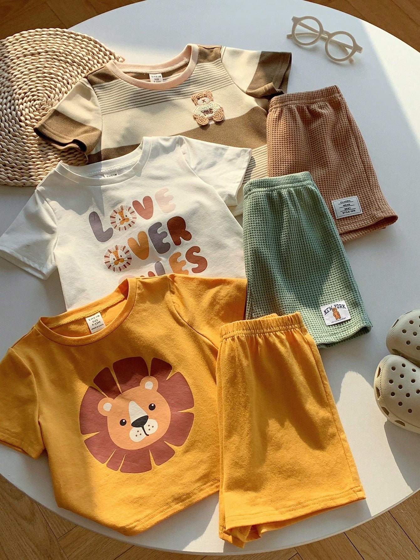 Baby Lion Graphic 6 pieces Short-Sleeve T-Shirt & Shorts Set