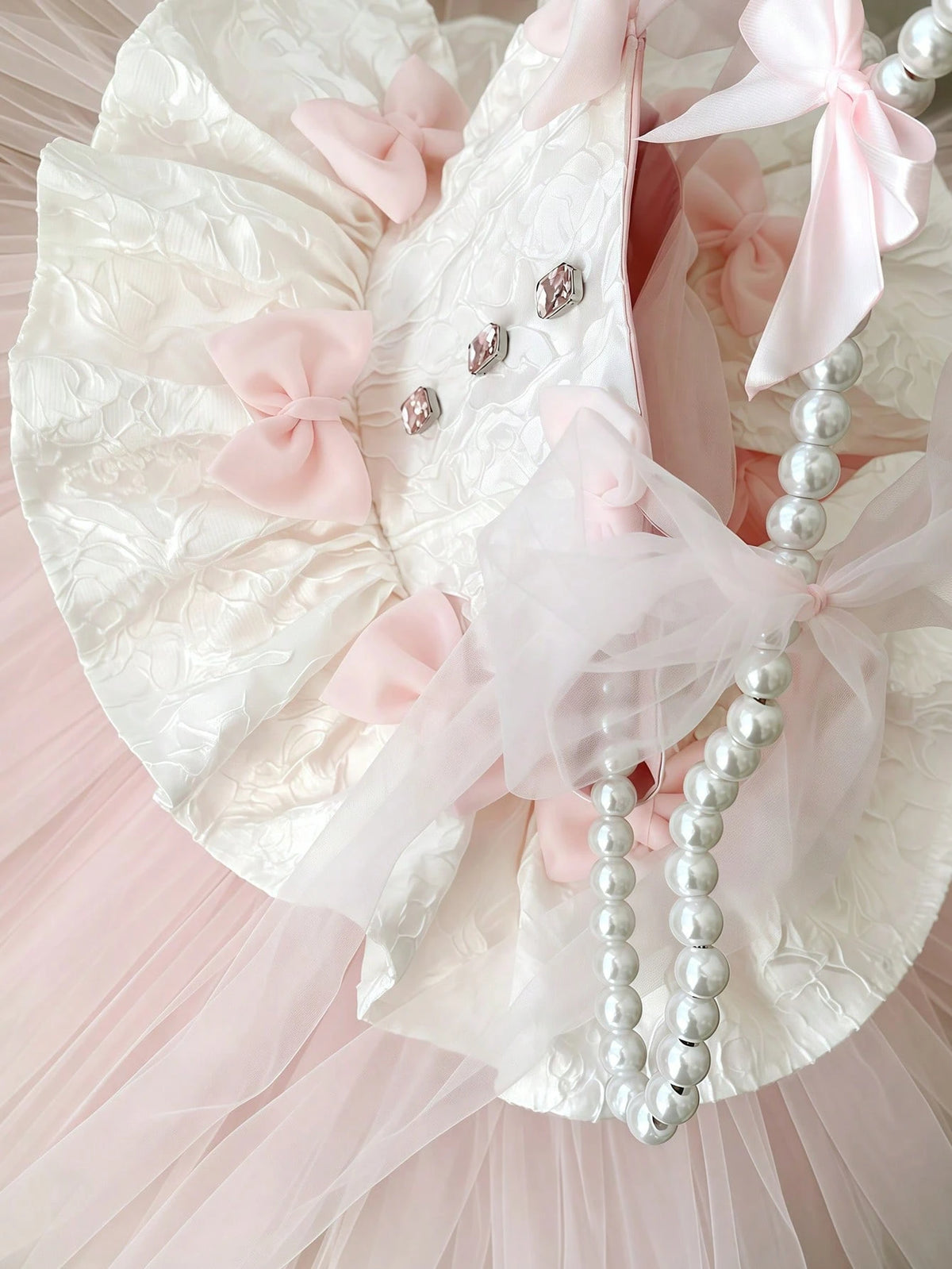 Baby Girl Bow Tulle Flower Girl Princess Gown