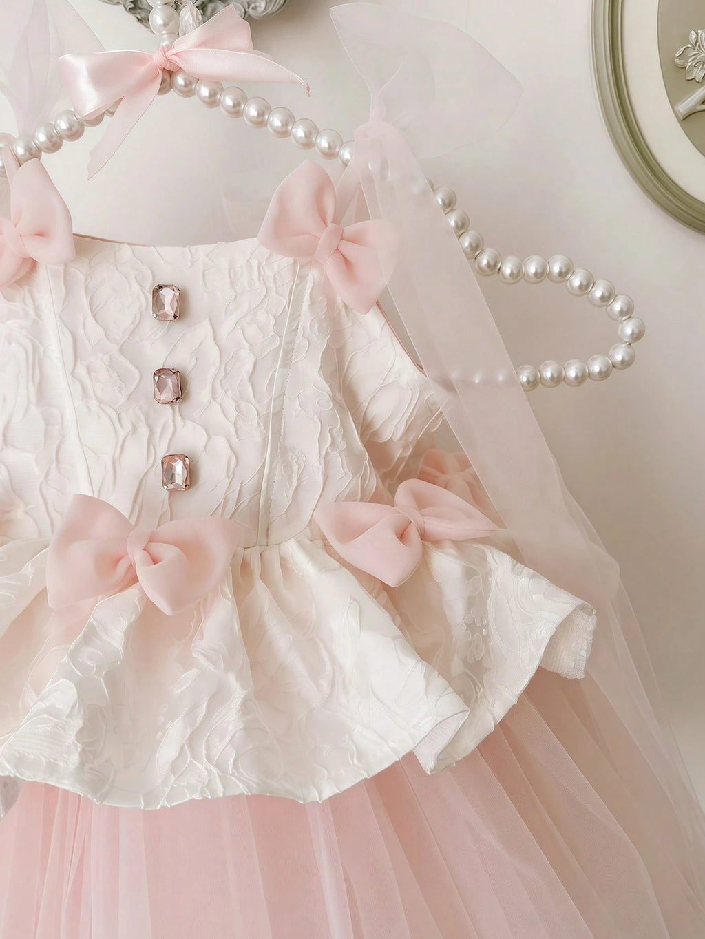 Robe de princesse à nœud en tulle pour bébé fille (demoiselle d'honneur)