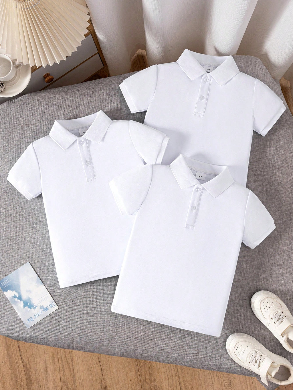 Lot de 3 Polos Blancs Garçon Uniforme Scolaire