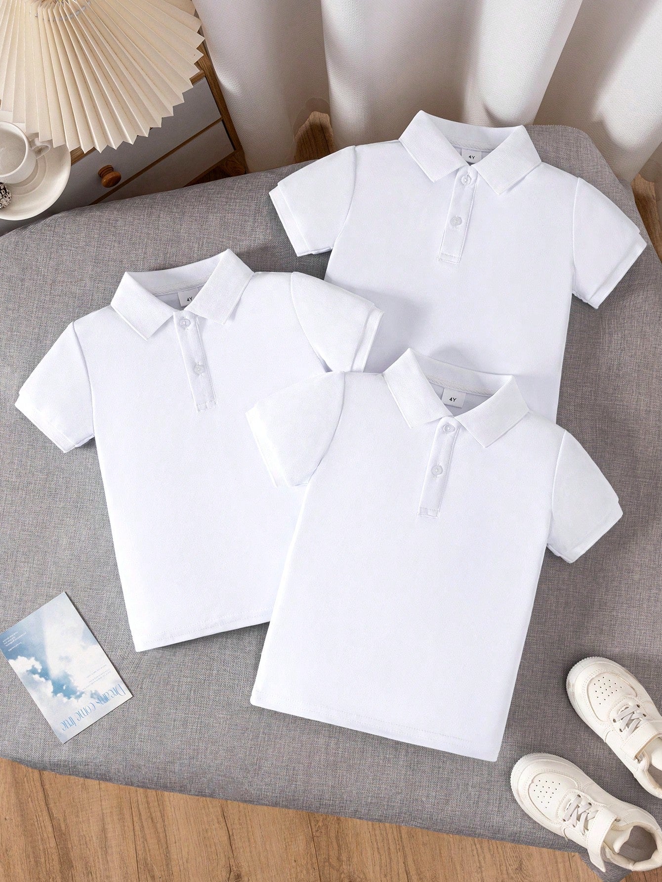 Lot de 3 Polos Blancs Garçon Uniforme Scolaire