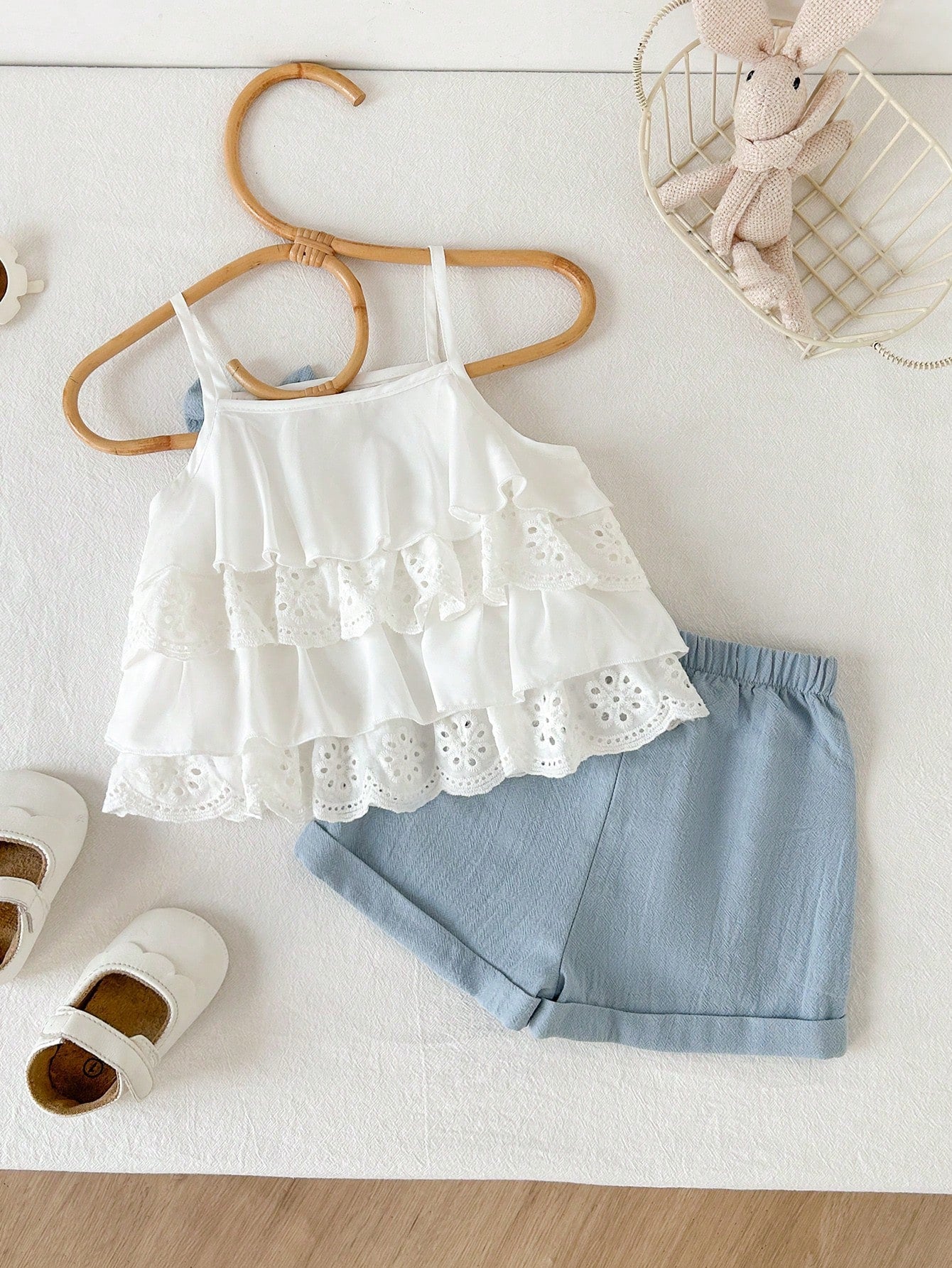 Ensemble 2 pièces Bambinoo x Cozy Pixies pour bébé fille : caraco et short