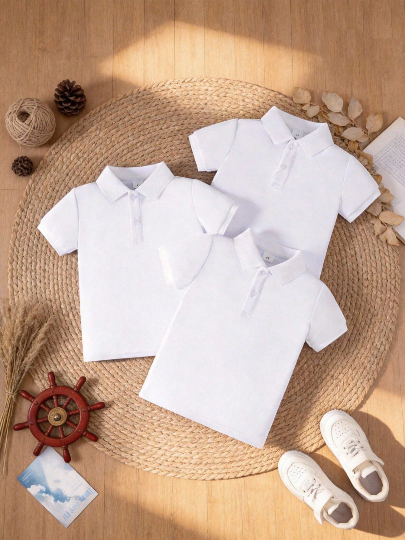 Lot 3 Polos Blancs Garçon Uniforme Scolaire