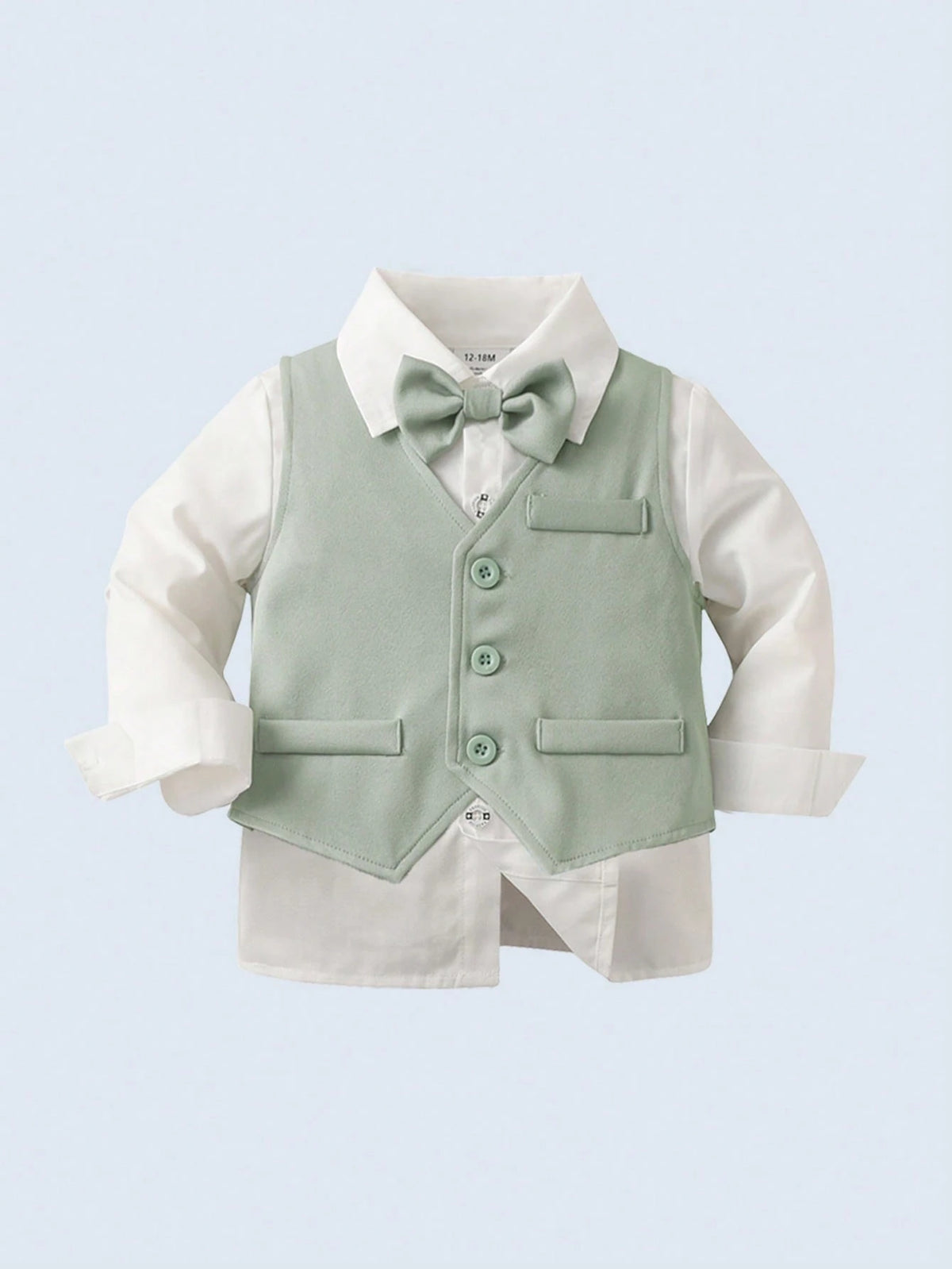 Baby Boy Shirt Vest Pants Bow Tie 3 Piece Set