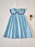 Robe Fille Vintaside Col Claudine Plissée