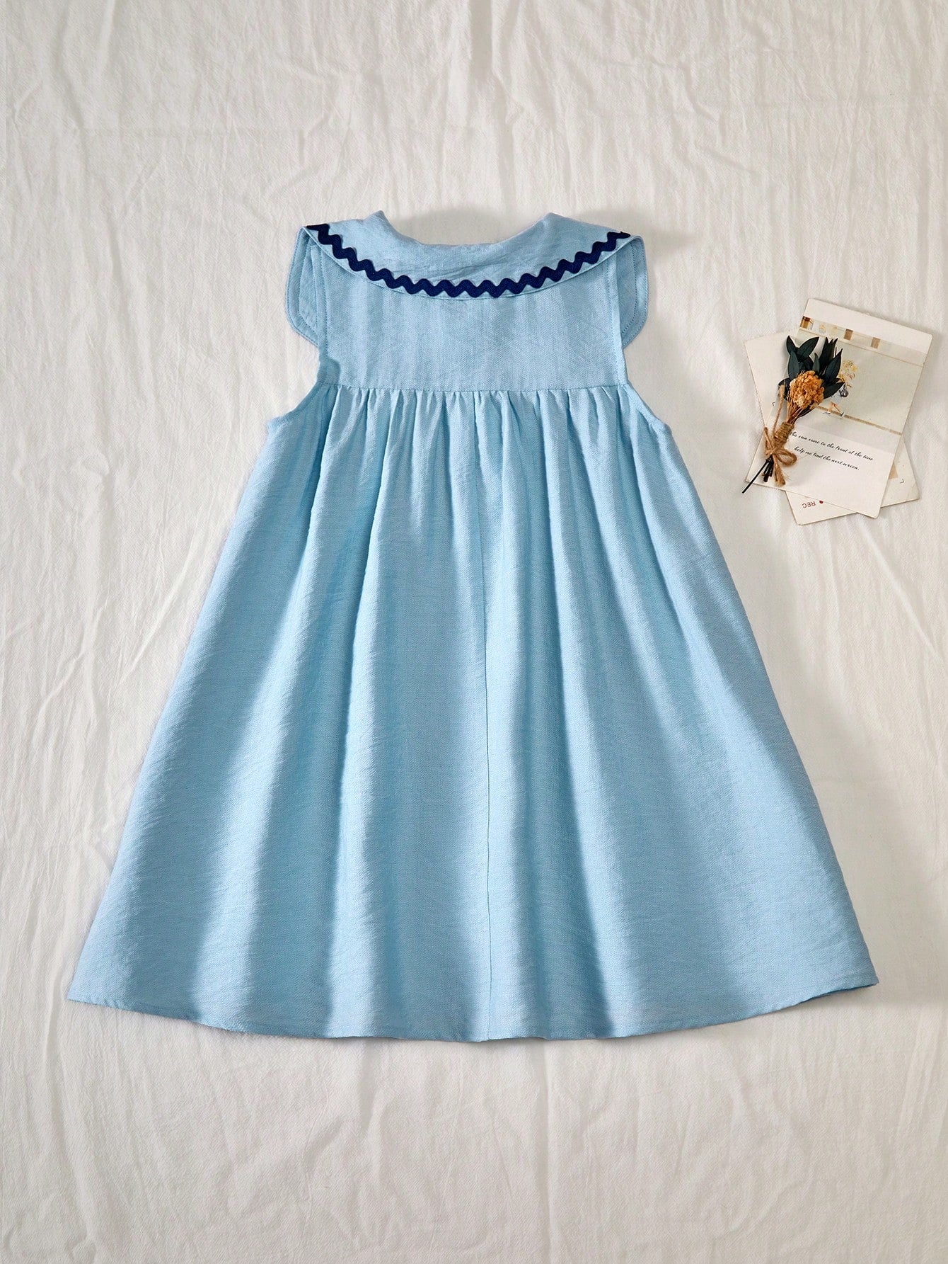 Robe Fille Vintaside Col Claudine Plissée