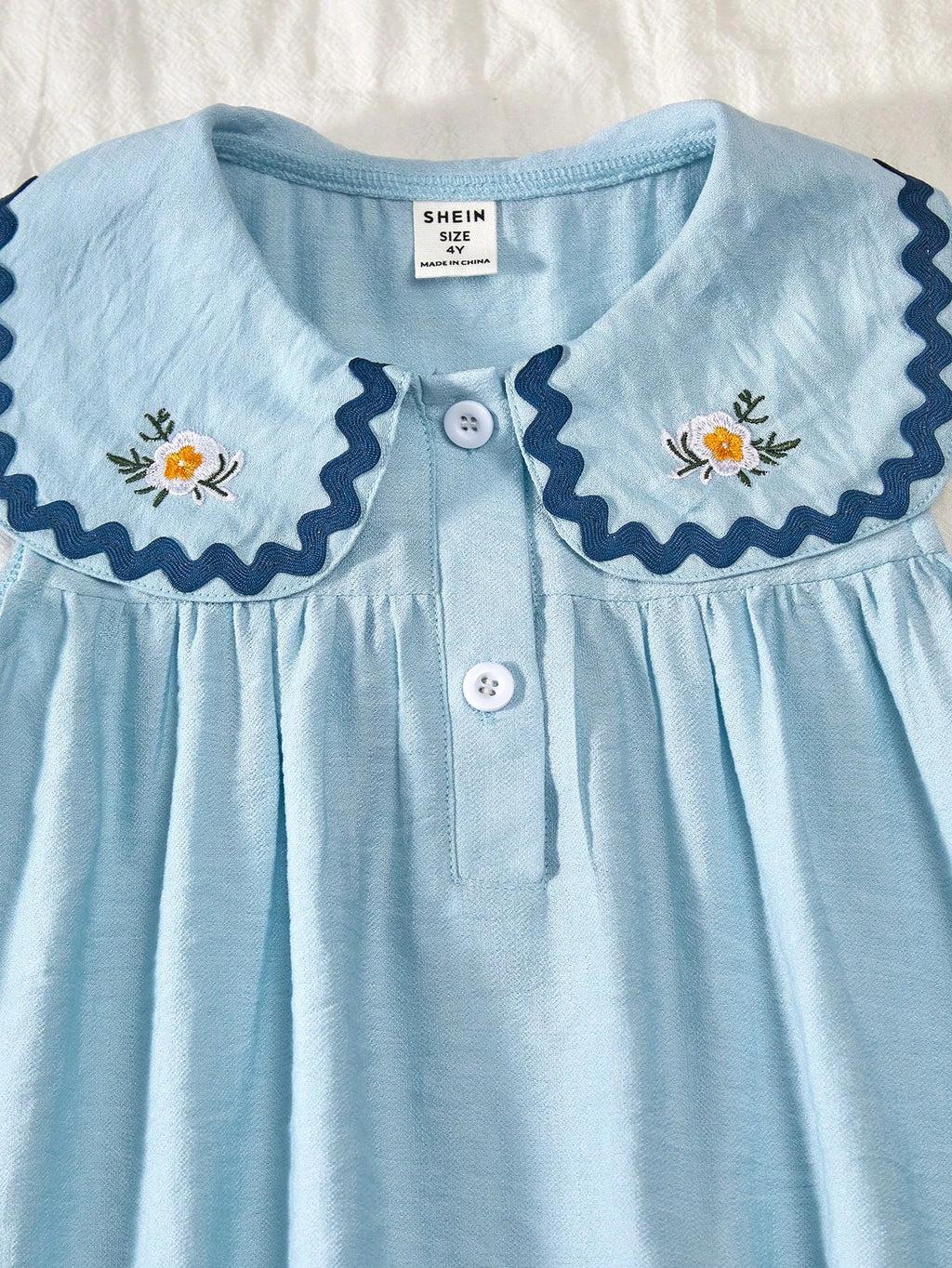 Robe Fille Vintaside Col Claudine Plissée