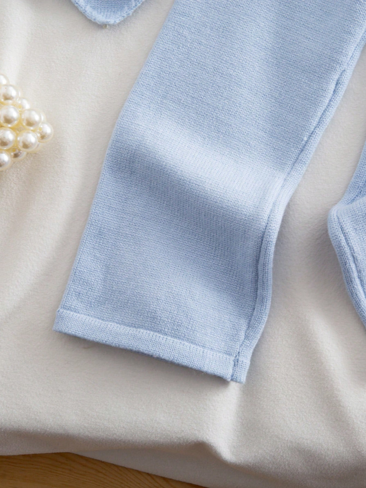 Ensemble 2 pièces pour jeune fille : pull en tricot à nœud floral et pantalon large