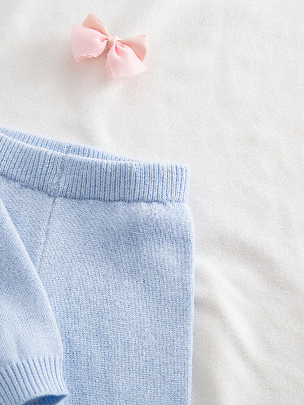 Ensemble 2 pièces pour jeune fille : pull en tricot à nœud floral et pantalon large