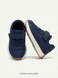 Cozy Pixies Chaussures polyvalentes pour toutes les saisons Baskets pour bébés à fond plat à fond souple de style universitaire pour garçons bleu foncé, pour la rentrée scolaire en extérieur