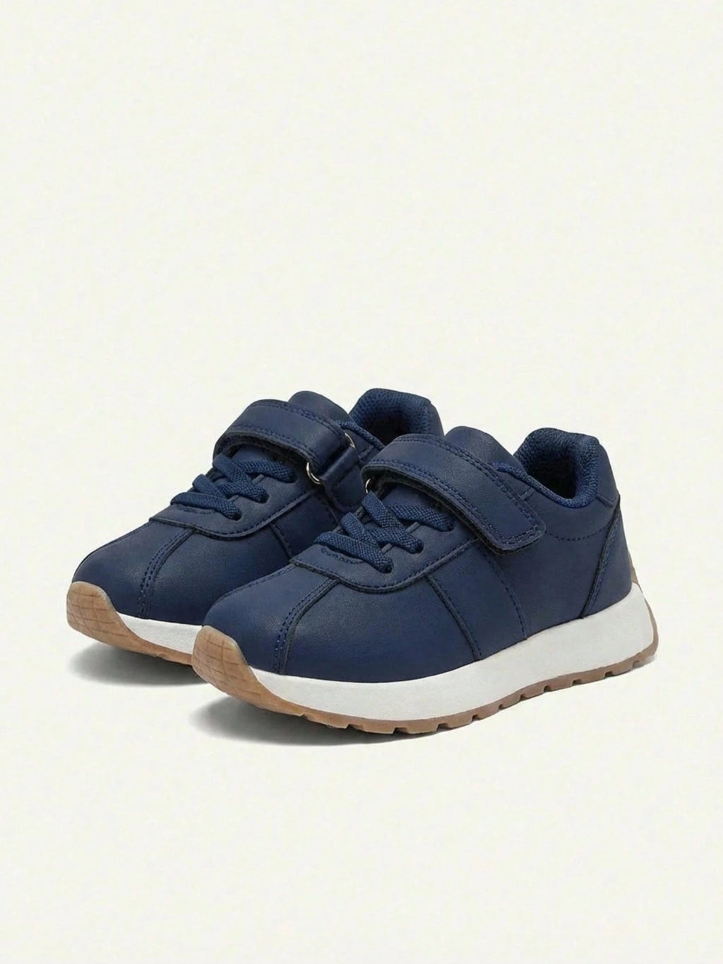 Cozy Pixies Chaussures polyvalentes pour toutes les saisons Baskets pour bébés à fond plat à fond souple de style universitaire pour garçons bleu foncé, pour la rentrée scolaire en extérieur