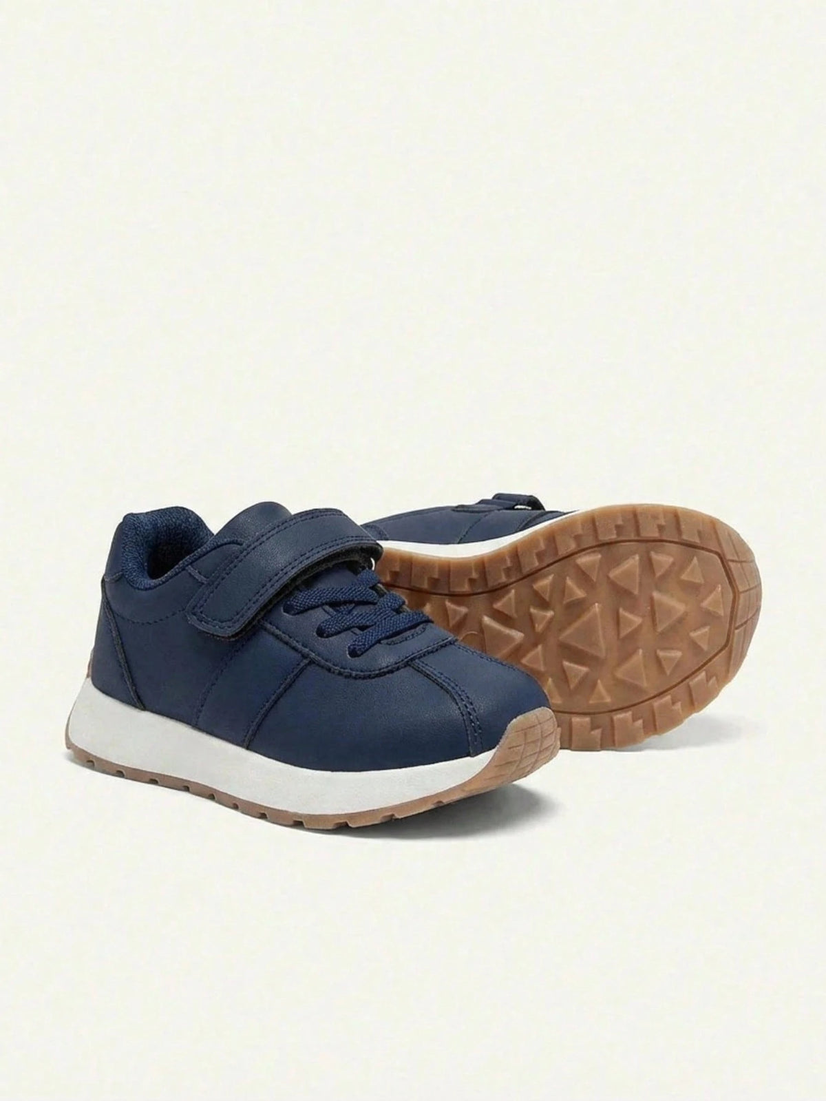 Cozy Pixies Chaussures polyvalentes pour toutes les saisons Baskets pour bébés à fond plat à fond souple de style universitaire pour garçons bleu foncé, pour la rentrée scolaire en extérieur
