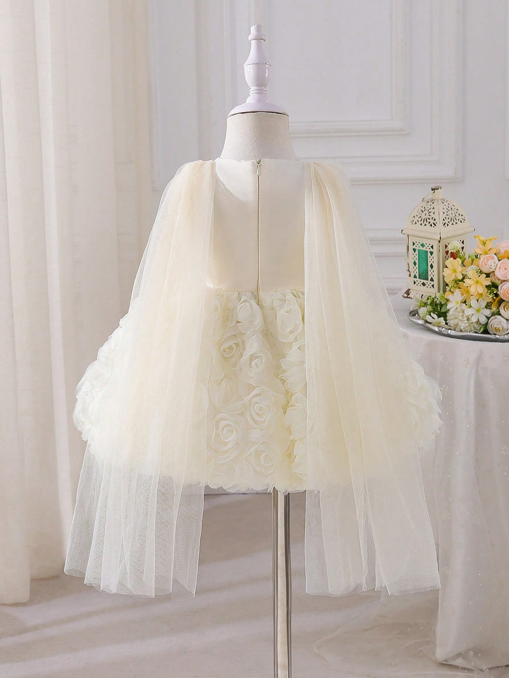 Baby Girl 3D Floral Tulle Formal Princess Gown
