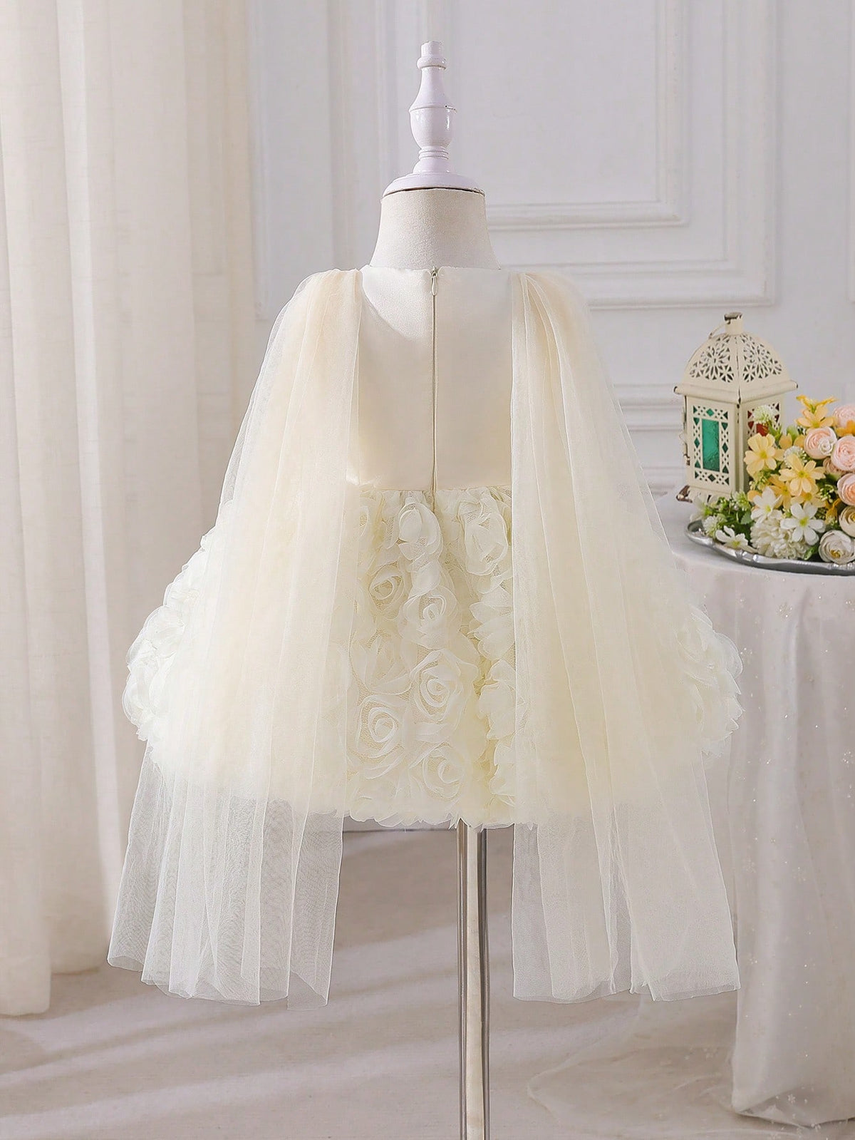 Baby Girl 3D Floral Tulle Formal Princess Gown