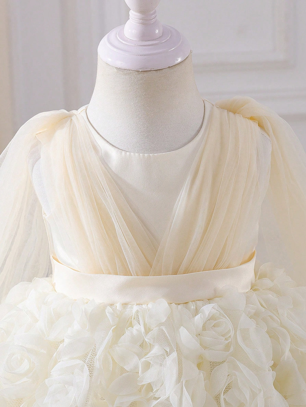 Baby Girl 3D Floral Tulle Formal Princess Gown