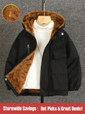 Boys' Black Hooded Fleece Jacket