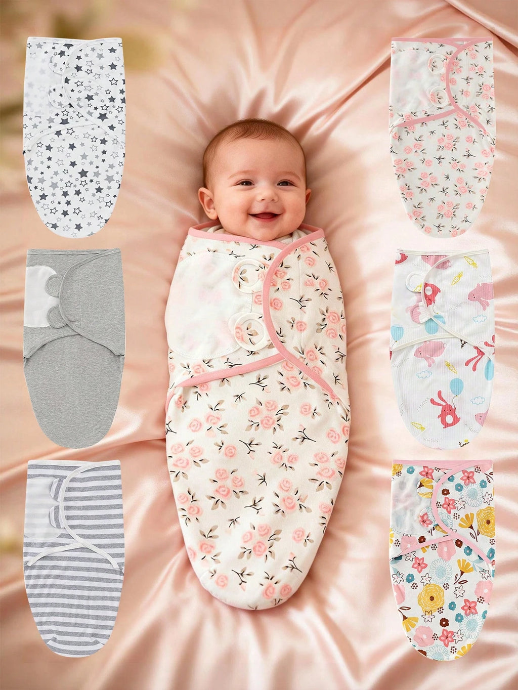1pc/3pcs Soft & Comfortable Newborn Swaddle Blanket