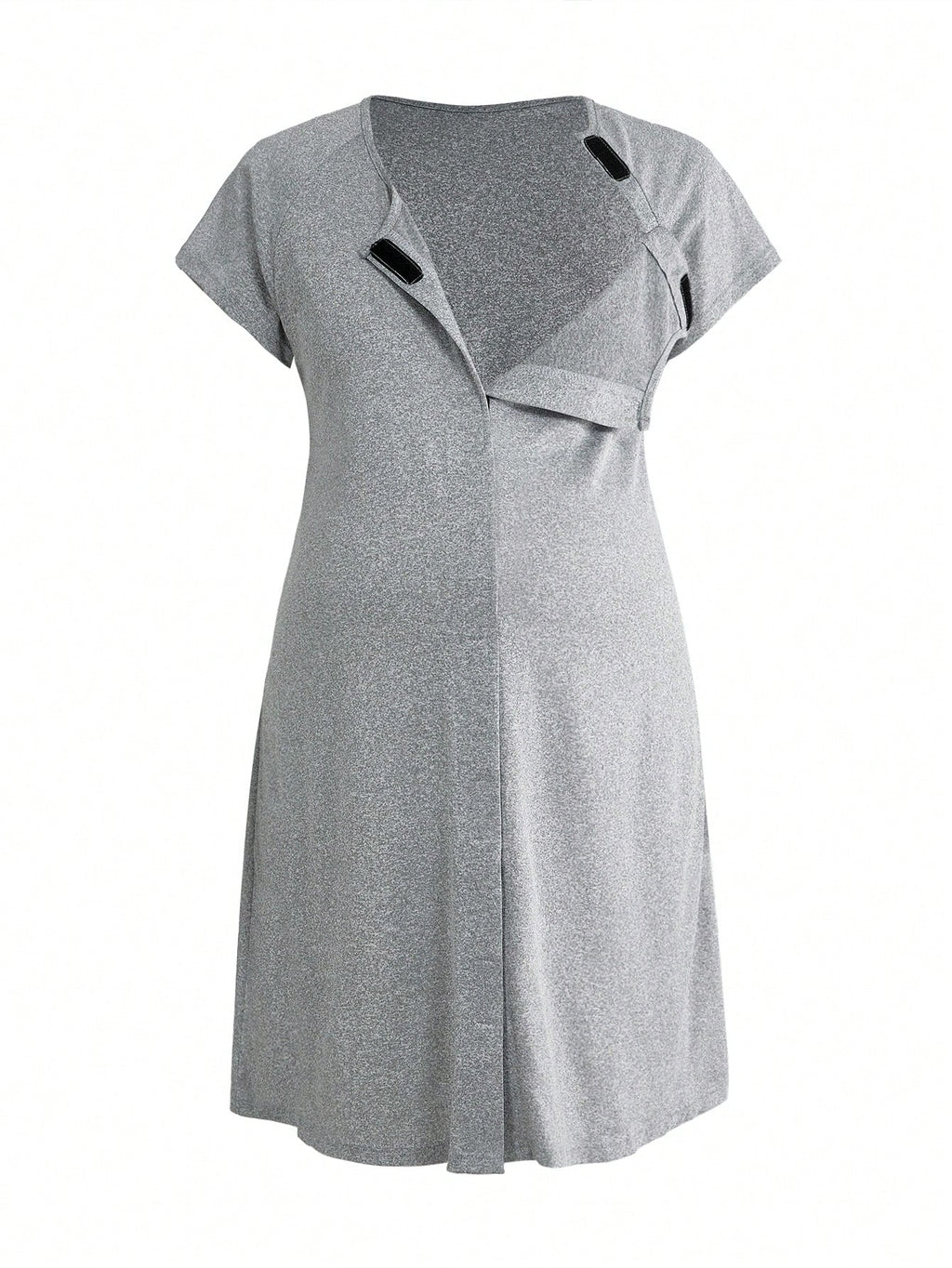 BloomMama Solid Round-Neck Casual Nursing Nightgown