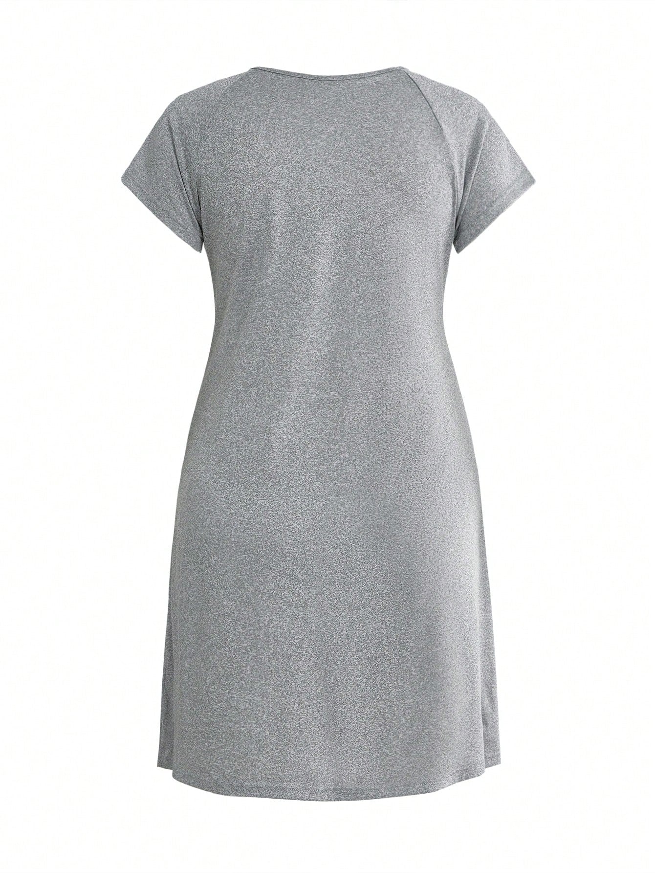 BloomMama Solid Round-Neck Casual Nursing Nightgown