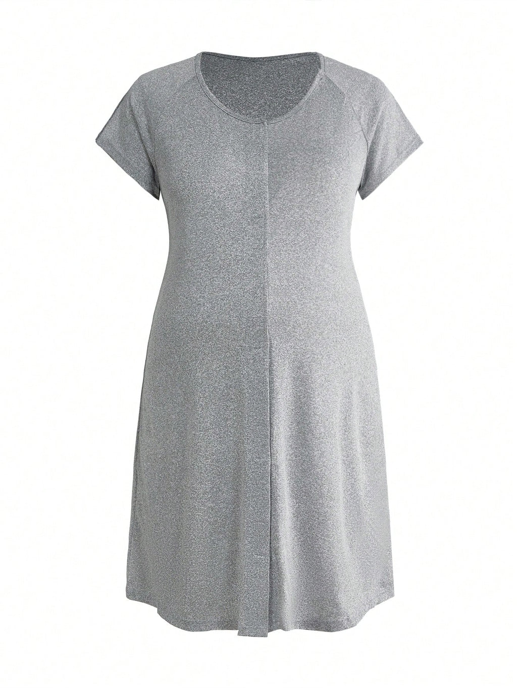 BloomMama Solid Round-Neck Casual Nursing Nightgown