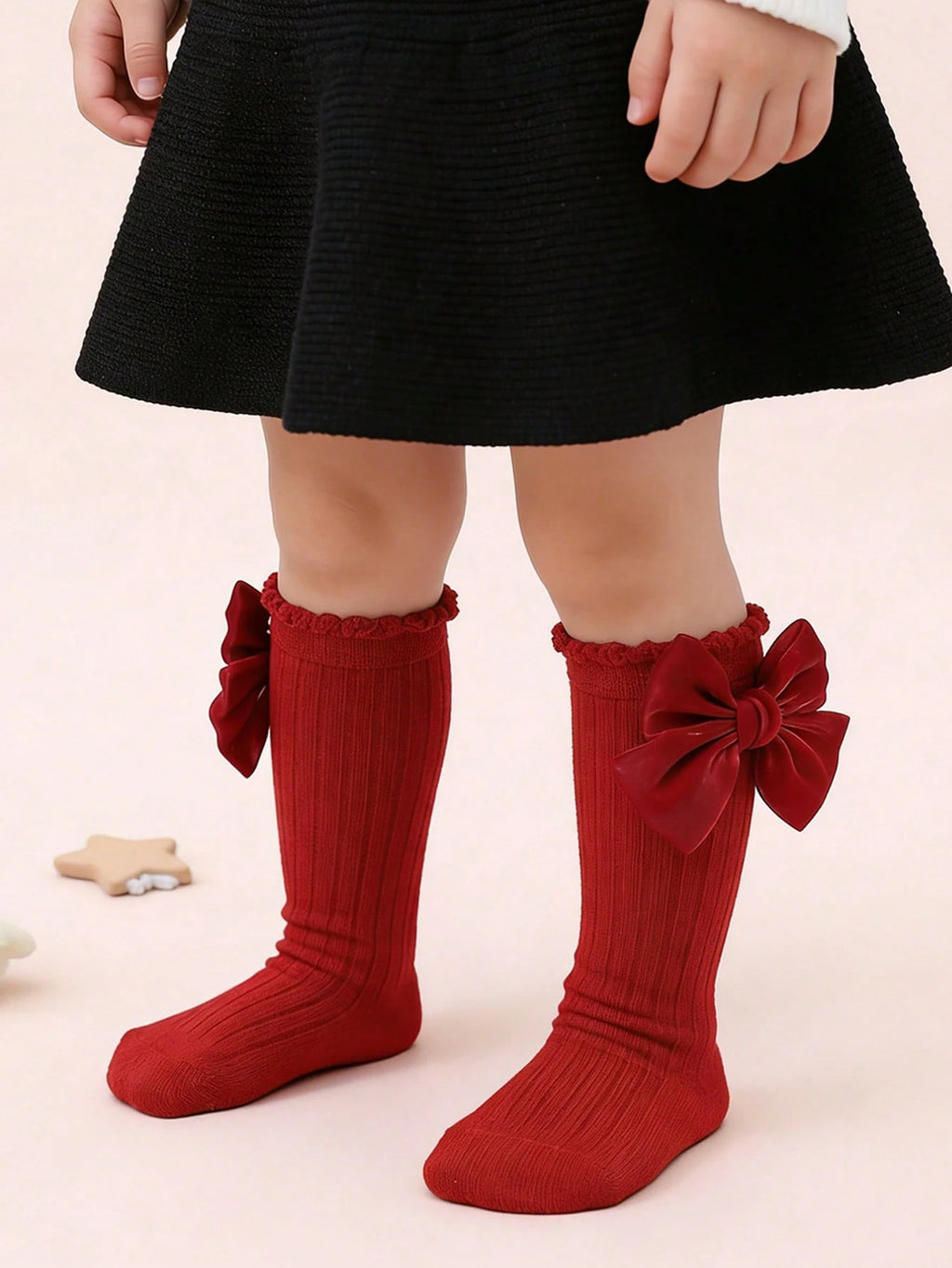 6 Pairs Baby Girls' Lovely Colorful Knee High Socks For Everyday Wear
