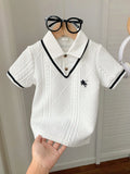 Polo Blanc Garçon Style Collège