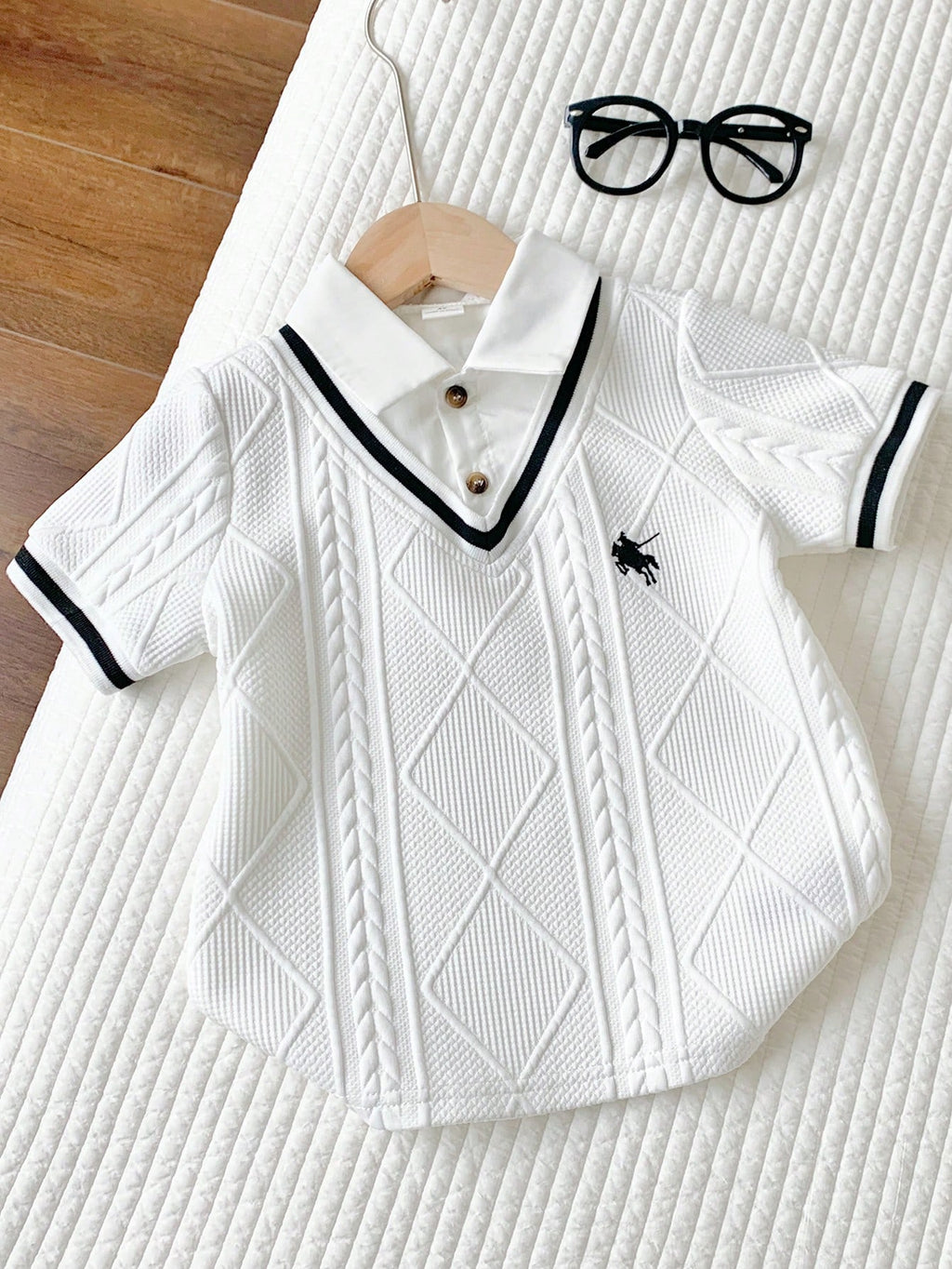 Polo Blanc Garçon Style Collège