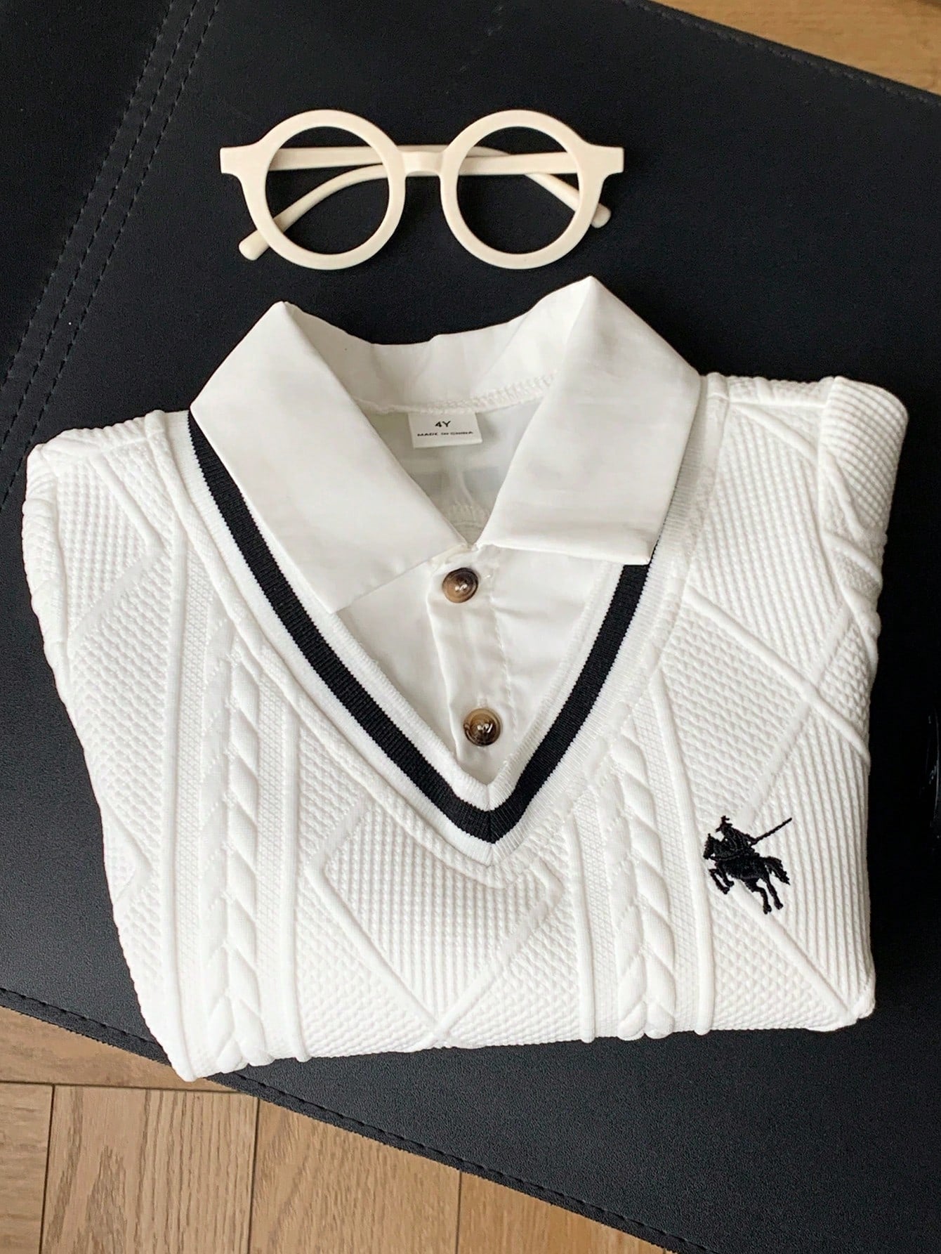 Polo Blanc Garçon Style Collège