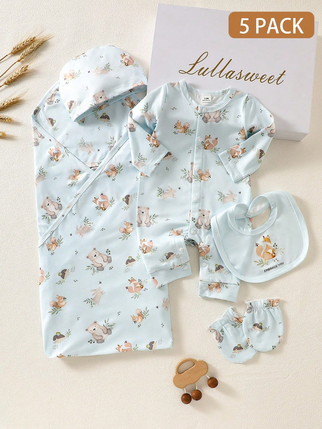Coffret Cadeau de Vêtements pour Bébés Nouveaux-Nés SHEIN, Lot de 5