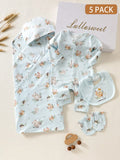 Coffret Cadeau de Vêtements pour Bébés Nouveaux-Nés SHEIN, Lot de 5