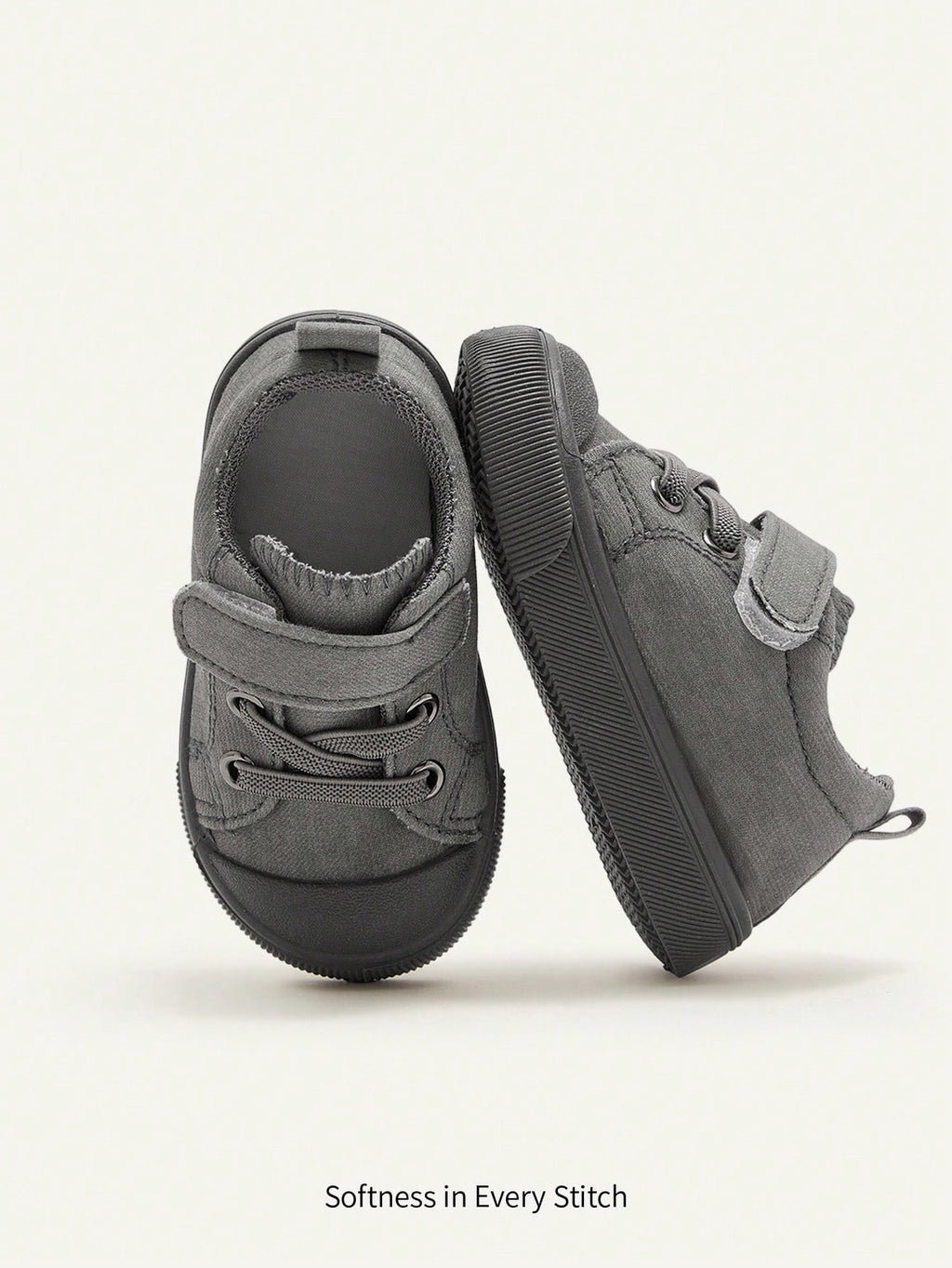 Cozy Pixies Boys' Dark Grey Classic Canvas Sneakers for Everyday Wear Green
