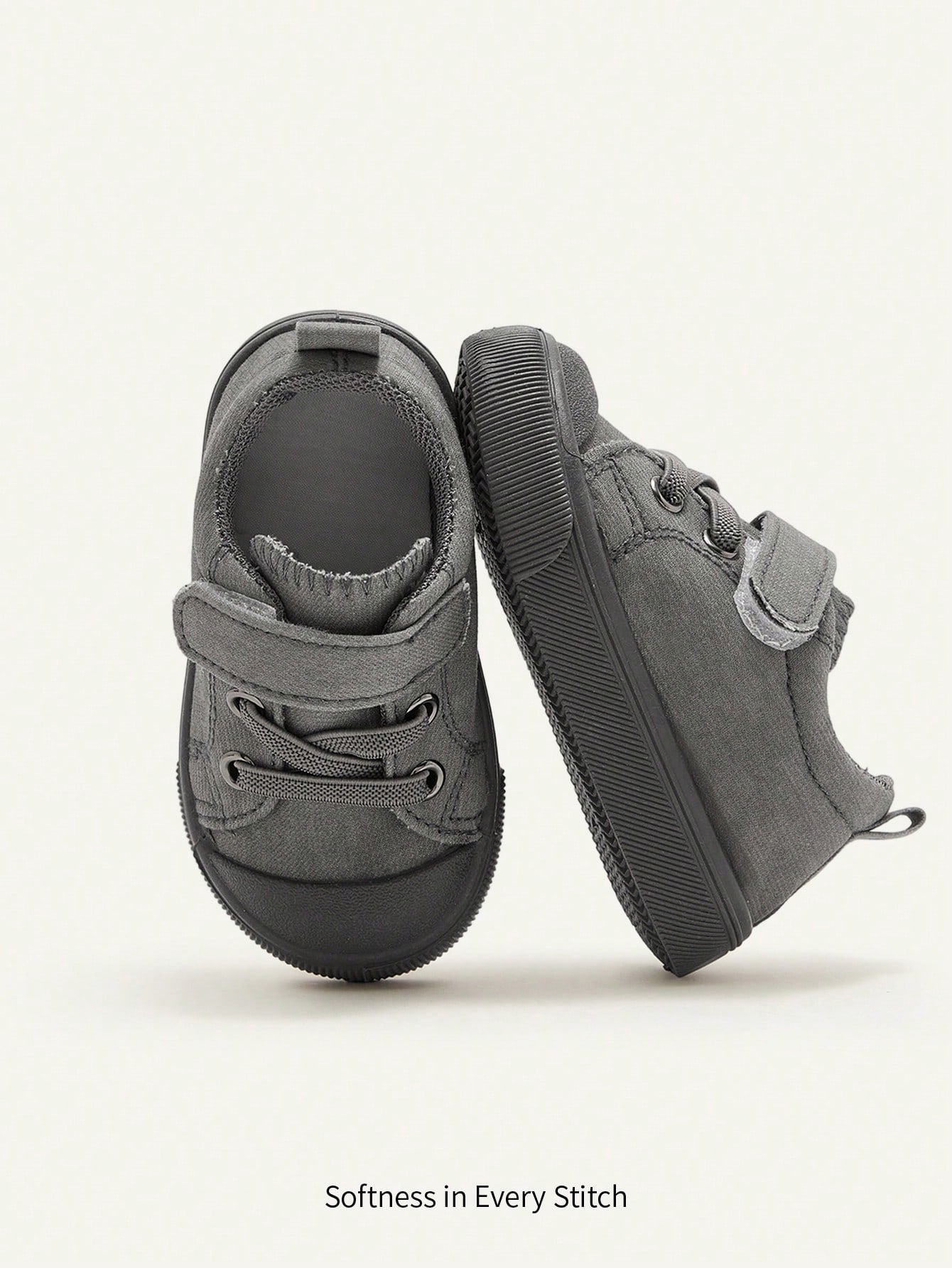 Cozy Pixies Boys' Dark Grey Classic Canvas Sneakers for Everyday Wear Green