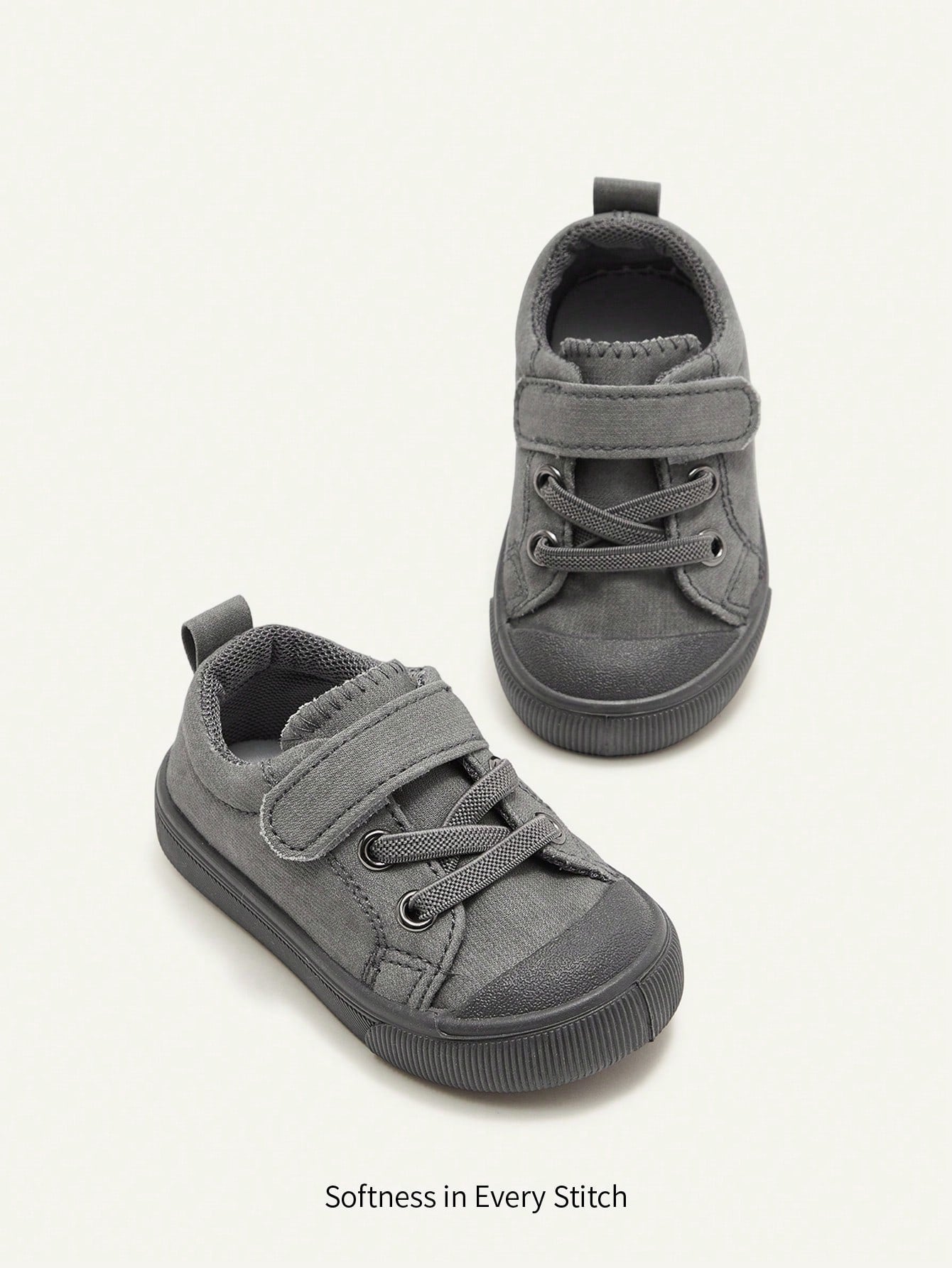 Cozy Pixies Boys' Dark Grey Classic Canvas Sneakers for Everyday Wear Green