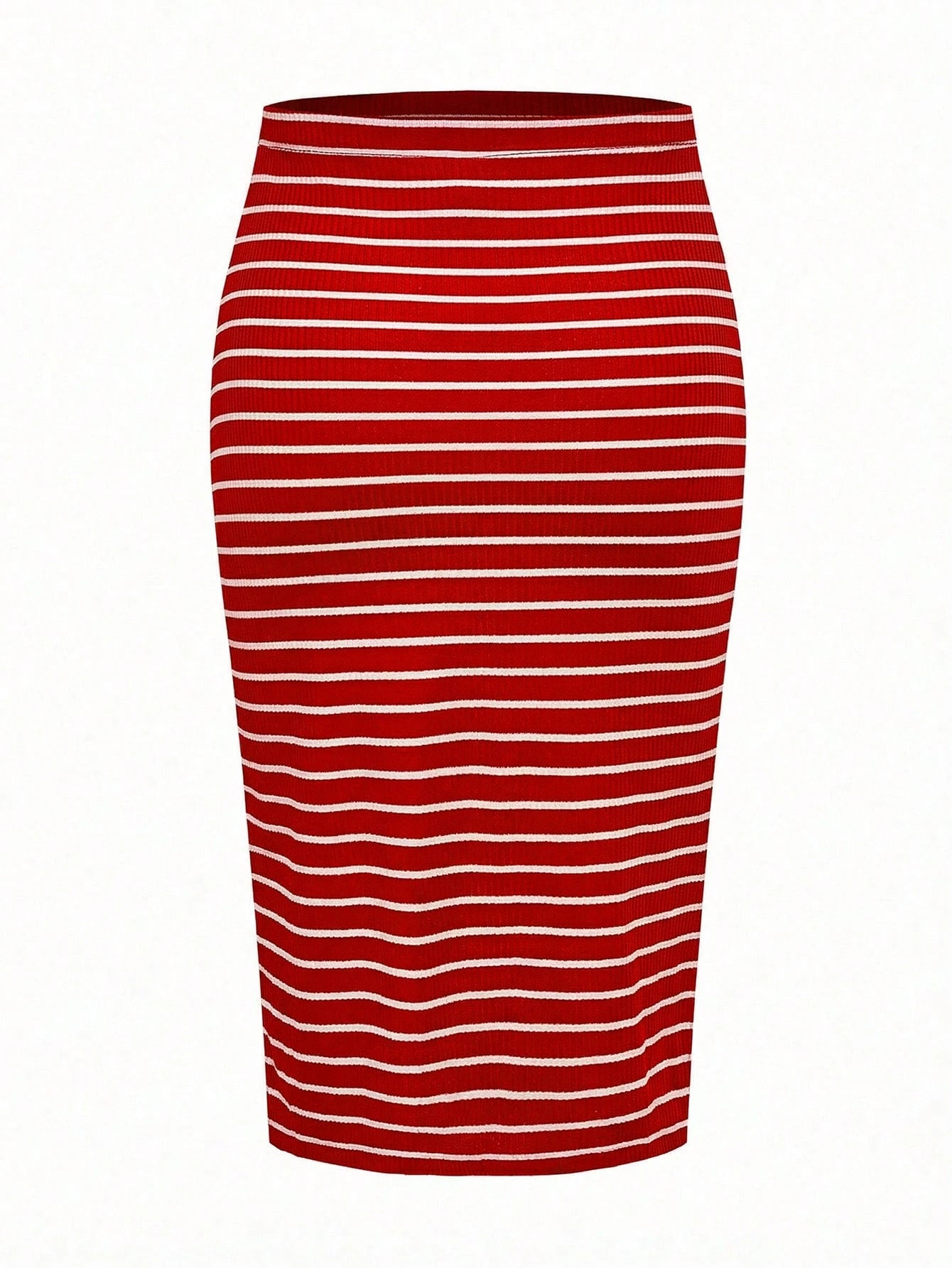 Modmama Adjustable-Waist Fitted Maternity Skirt Red and White