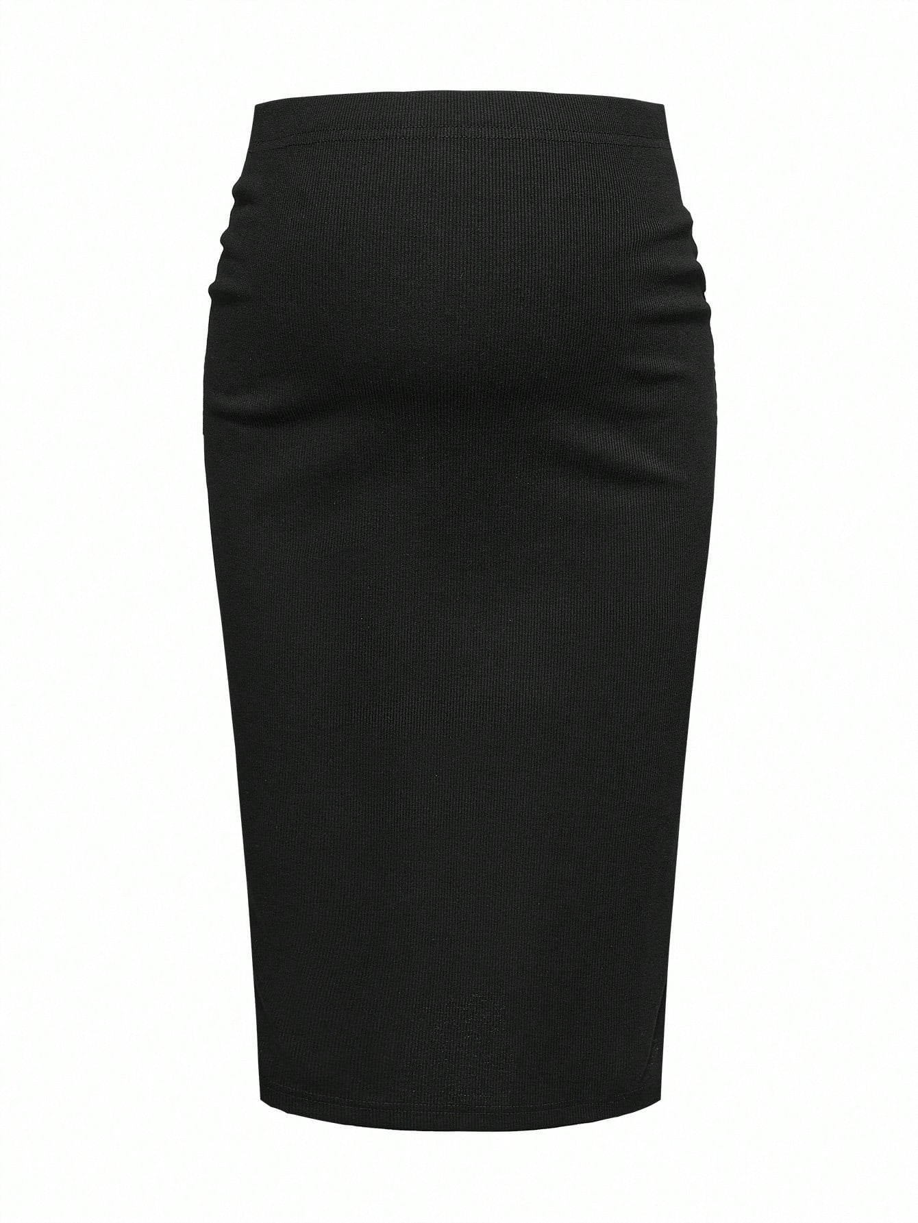 Modmama Adjustable-Waist Fitted Maternity Skirt Red and White