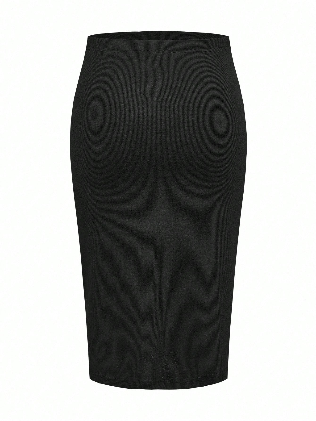 Modmama Adjustable-Waist Fitted Maternity Skirt Red and White