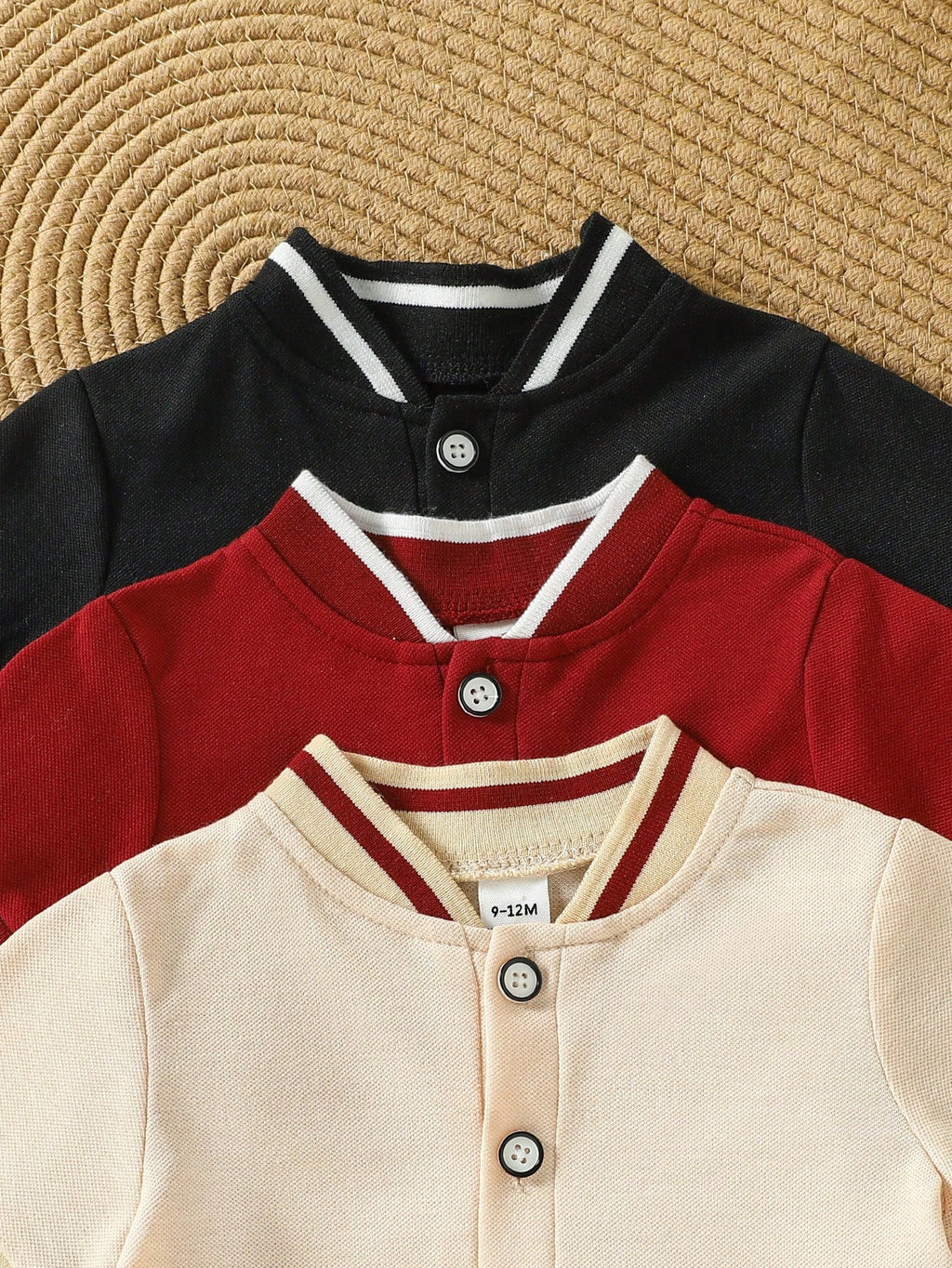 Playful Pals Beige Casual Short Sleeve Polo Shirts 3 Pieces Set Multicolor