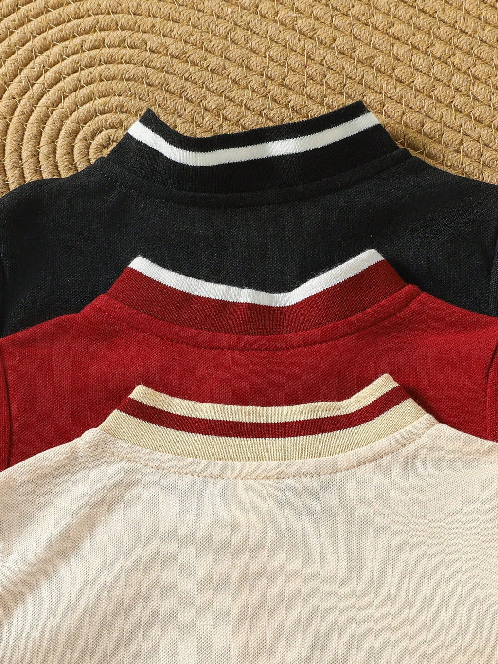 Playful Pals Beige Casual Short Sleeve Polo Shirts 3 Pieces Set Multicolor