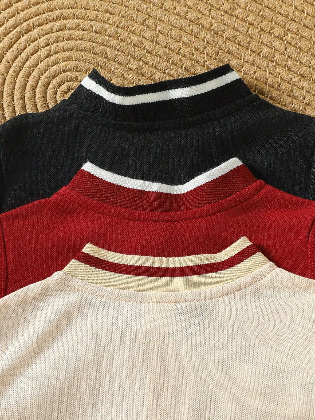 Playful Pals Beige Casual Short Sleeve Polo Shirts 3 Pieces Set Multicolor