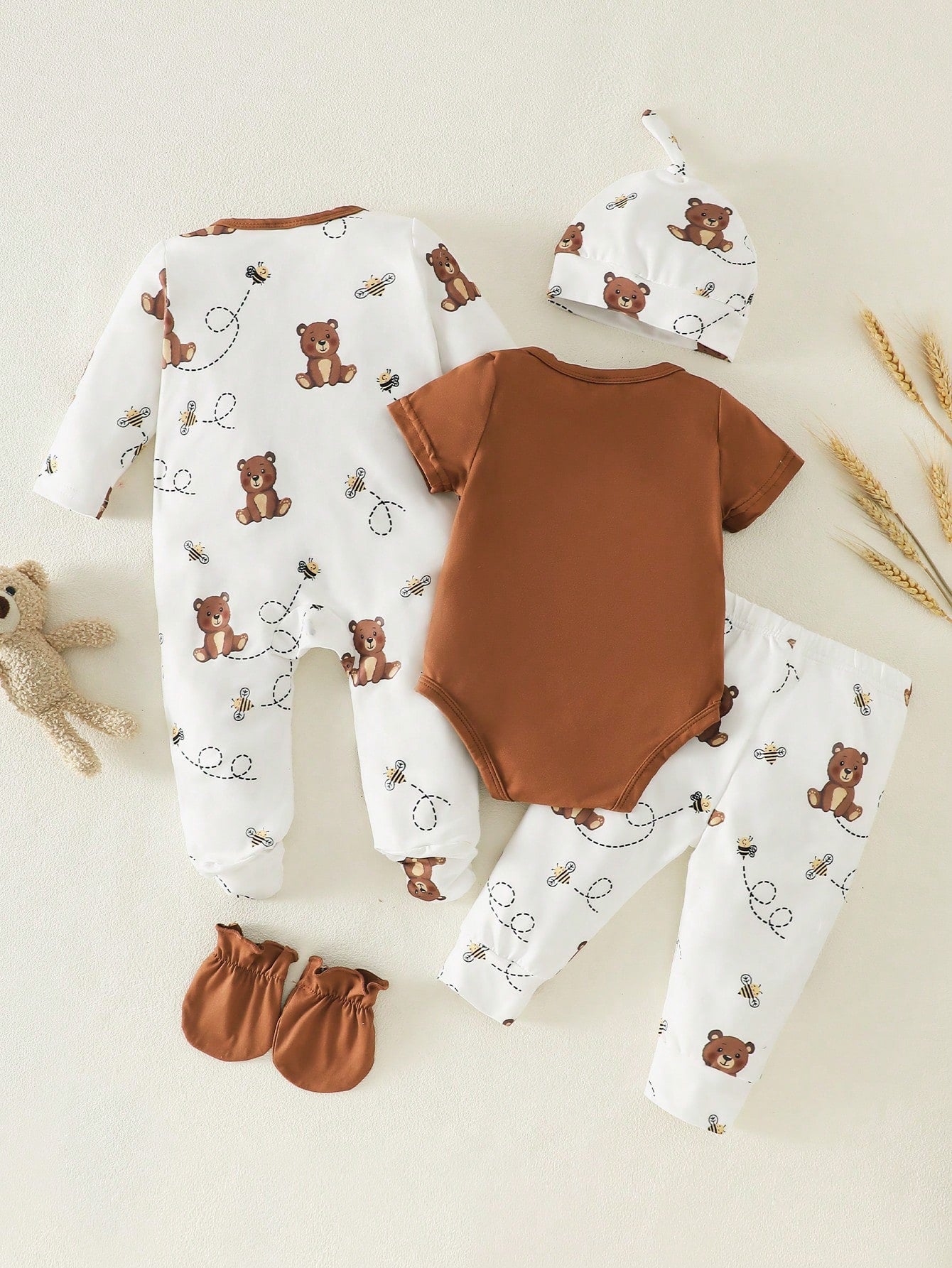 Ensemble de 5 vêtements pour bébés filles et garçons nouveau-nés SHEIN