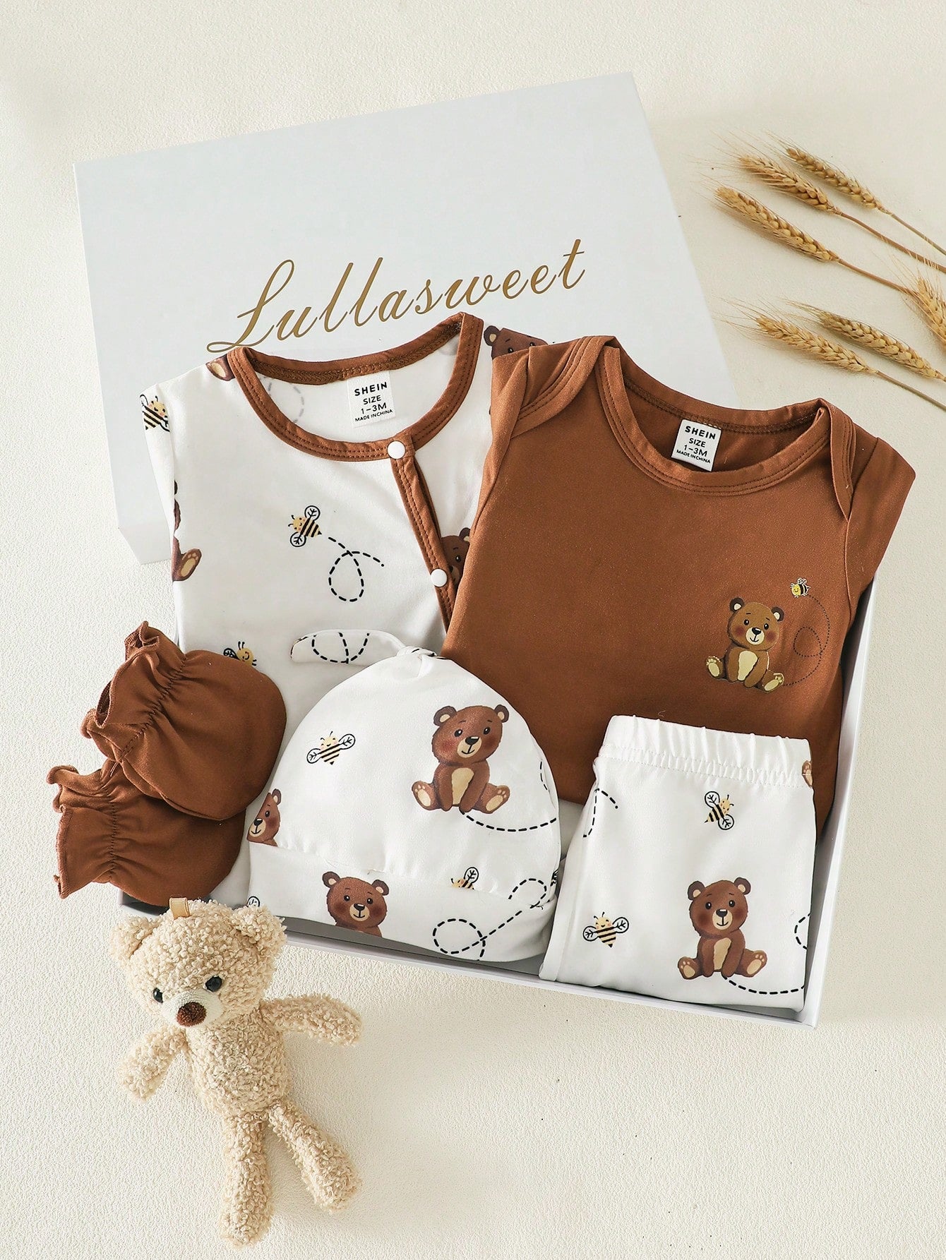 Ensemble de 5 vêtements pour bébés filles et garçons nouveau-nés SHEIN