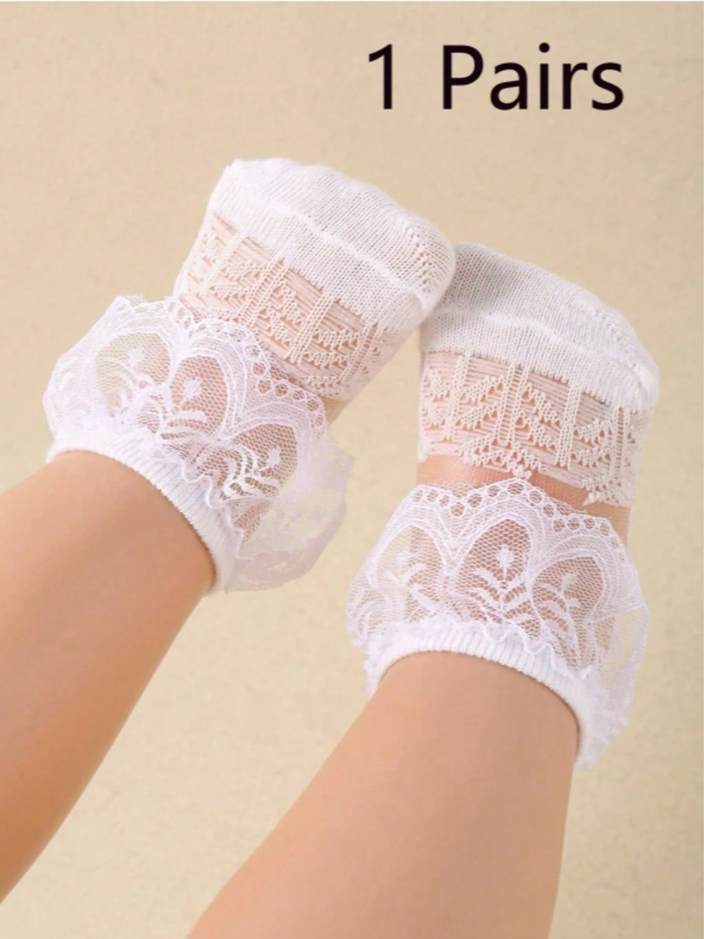 5-Pack Baby Girls' Glass Yarn Lace Princess Socks – Multicolor