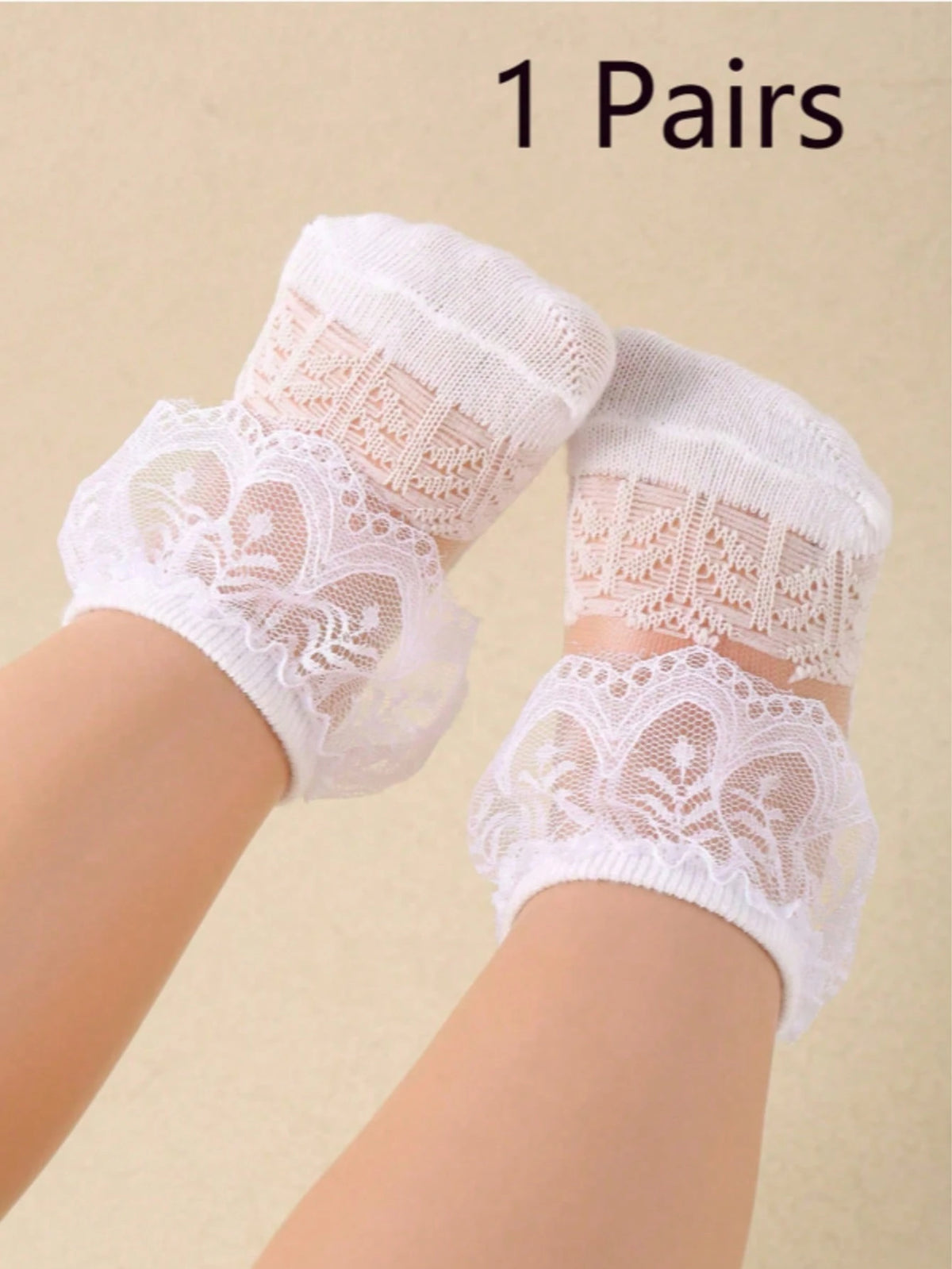 5-Pack Baby Girls' Glass Yarn Lace Princess Socks – Multicolor