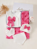 SHEIN Lot de 6 pièces en coton rose vif pour nouveau-né fille