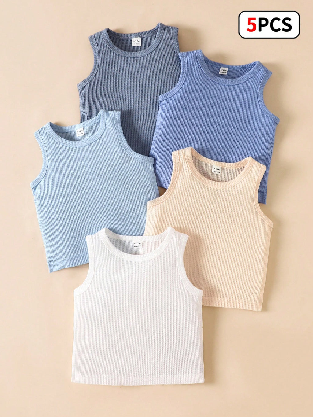 Playful Pals Multi-Color Knitted Vest 5 Pieces Set