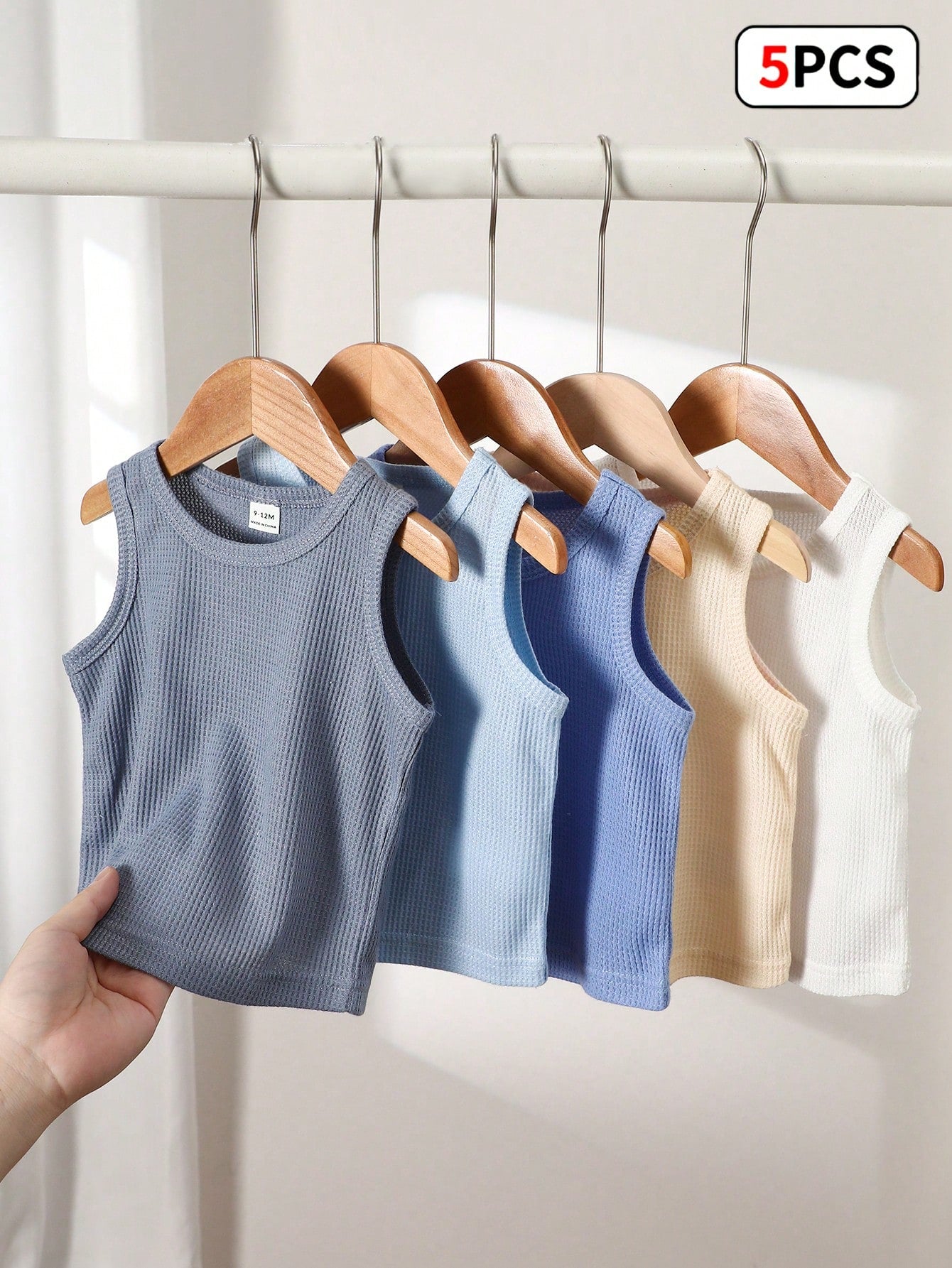 Playful Pals Multi-Color Knitted Vest 5 Pieces Set