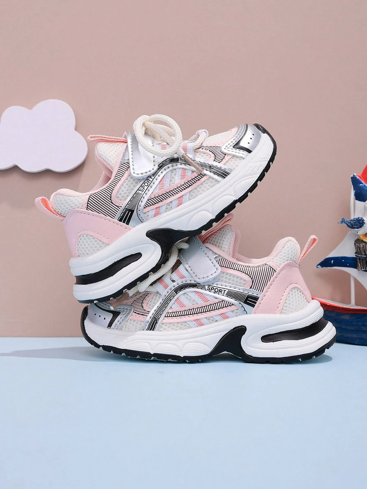 Bambinoo x Playful Pals Kids' Lightweight Mesh Chunky Sneakers